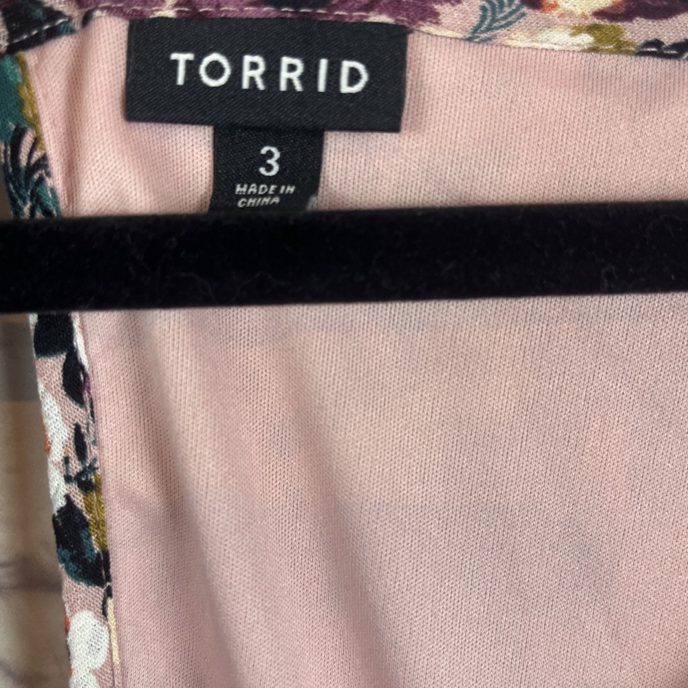 Torrid Whimsigoth Romantic Floral Coquette Cold Shoulder Sun Dress Size 3 - Picture 6 of 11